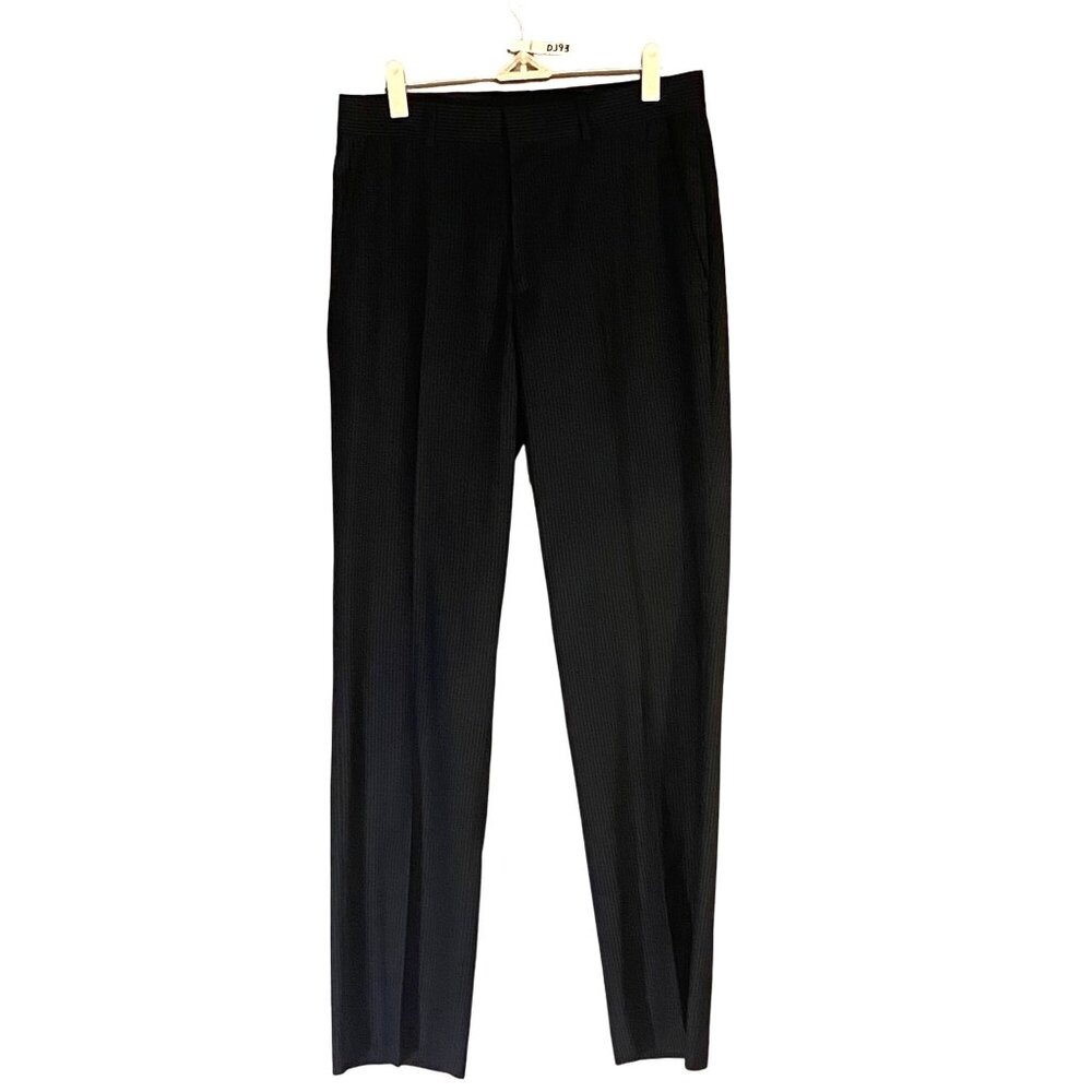 Billy London UK Black‎ Pinstripe Dress Suit Pants Men Size 30W 31L Pockets